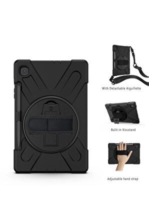 Samsung Galaxy P610 Tab S6 Lite 10.4 Kılıf Amazing Tablet Kapak - Siyah-(5796)