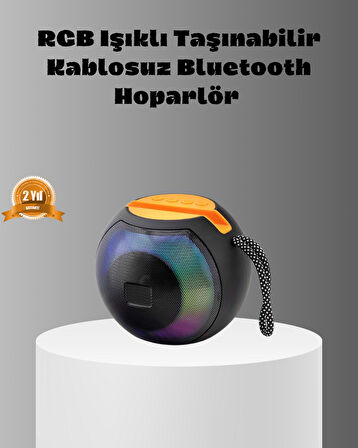 Taşınabilir Bluetooth Hoparlör – RGB Işıklı Güçlü Bas ve 8 Saat Pil Ömr?