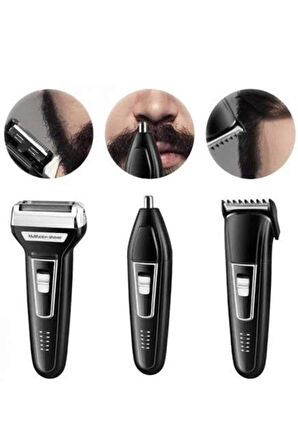 Kulak Burun Kıl Kesme Ense Yanak Tıraş Seti 3 Başlıklı Profesyonel