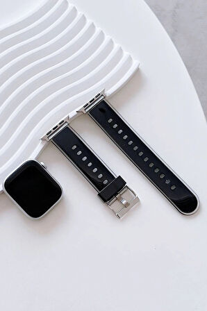 Watch 38mm Jelly Silikon Kordon - Siyah-(5796)