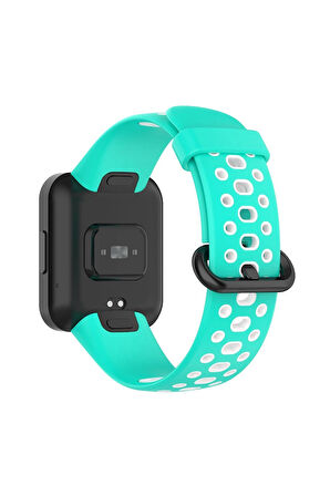 Xiaomi Redmi Watch 2 Spor Delikli Kordon - Turkuaz-Beyaz-(5796)