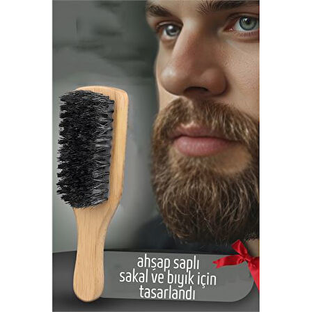 HSNET Sakal Tarama Fırçası Ahşap Saplı