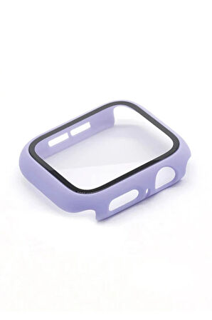 Apple Watch 38mm Camlı Kasa Ekran Koruyucu - Lila-(5796)