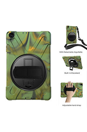 Samsung Galaxy T510 Tab A 10.1 Kılıf Amazing Tablet Kapak - Kamuflaj-(5796)