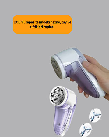 Tüy ve Tiftik Temizleyici – 3 Bıçaklı 200ml Kapasiteli