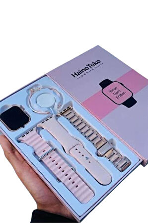 Akıllı Saat 3 Kordonlu Ve Aksesuarlı Bayanlar Için Şık Rose renk