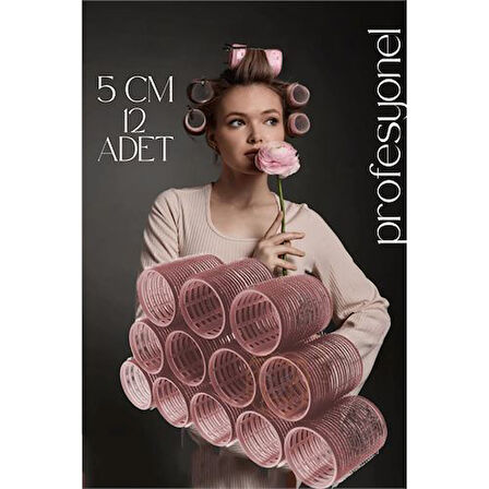 HSNET 5 Cm Bigudi Saç Bigudisi Profesyonel 12 ADET