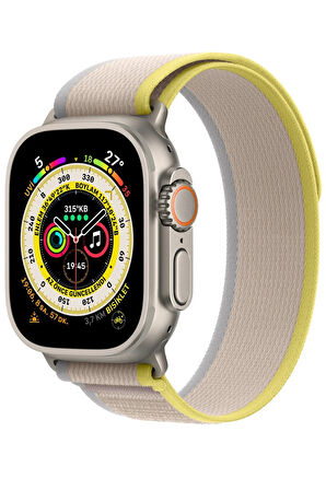 Apple Watch 42mm Trail Kordon - Sarı-Bej-(5796)