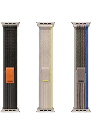 Apple Watch 42mm Trail Kordon - Sarı-Bej-(5796)