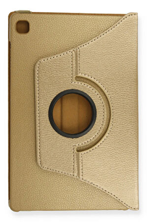 Samsung Galaxy Tab A7 10.4 Kılıf 360 Tablet Deri Kılıf - Gold-(5796)