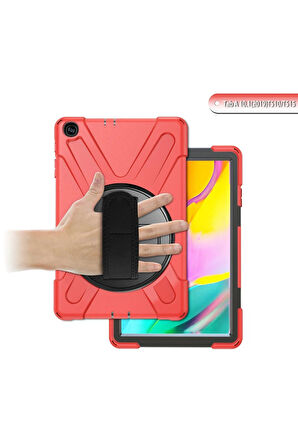 Samsung Galaxy T510 Tab A 10.1 Kılıf Amazing Tablet Kapak - Kırmızı-(5796)