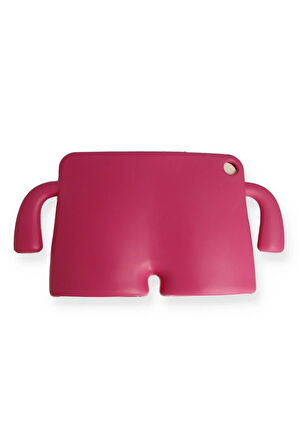 iPad 4 9.7 Kılıf Karakter Tablet Silikon - Pembe-(5796)