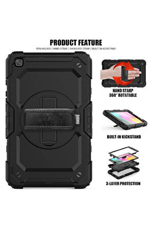Samsung Galaxy T290 Tab A 8 Kılıf Pars Tablet Kapak - Siyah-(5796)