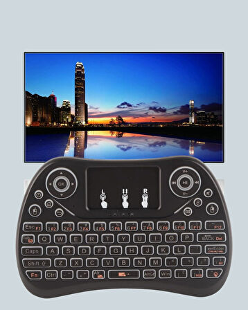 Işıklı Kablosuz Mini Klavye – 2.4 GHz Dokunmatik Mouse Özellikli