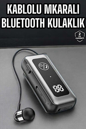 Kablolu Bluetooth Kulaklık Kulak İçi Stereo Mikrofonlu Dijital Göstergeli
