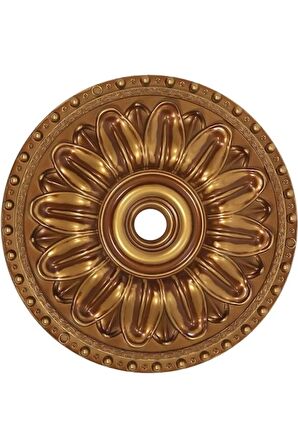 40X40 CM OVAL DEKORATİF AVİZE GÖBEĞİ-KAHVE ALTIN RENK