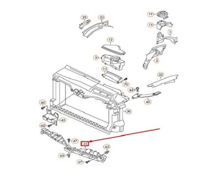 Volkswagen Scirocco Ön Panjur İç Destek 2015 Sonrası Uyumlu