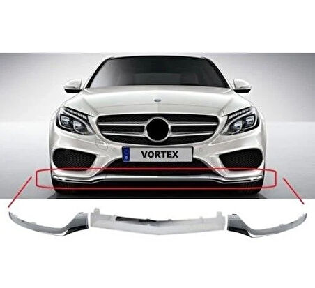Mercedes AMG W205 2014 Sonrası Sol Ön Tampon Alt Nikelaj