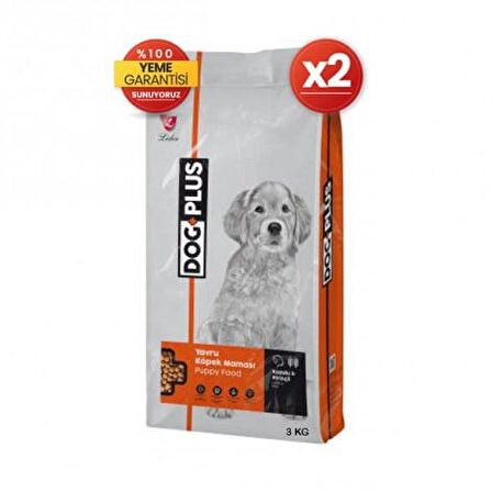 Dogplus Plus Kuzu Etli-Pirinçli Küçük Irk Yavru Kuru Köpek Maması 2x3 kg