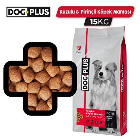 Dogplus Plus Kuzu Etli-Pirinçli Büyük Irk Yetişkin Kuru Köpek Maması 2x3 kg