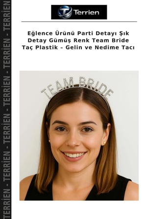 Eğlence Ürünü Parti Detayı Şık Detay Gümüş Renk Team Bride Taç Plastik – Gelin ve Nedime Tacı