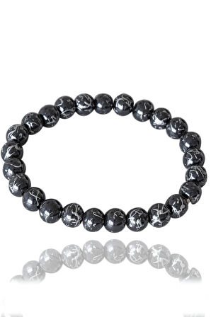 Sertifikalı Özel Tasarım Silver Hematit Taşı Bileklik
