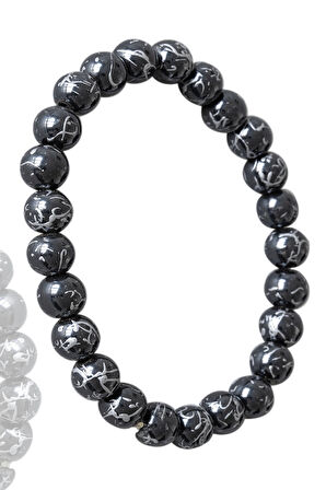Sertifikalı Özel Tasarım Silver Hematit Taşı Bileklik