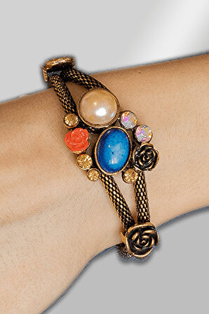 Sertifikalı Tilki Kuyruğu Model İnci - Mavi Akik Taşı Bileklik (Ayarlamalı)