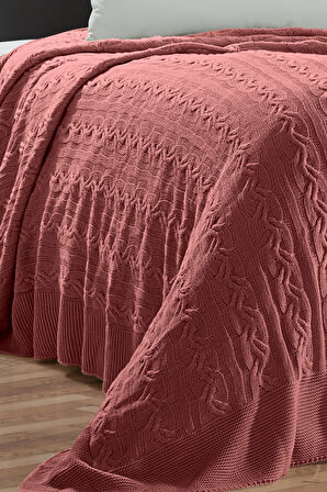 HERA  Triko Yatak Örtüsü TEK KİŞİLİK 180 x 230 (GÜL) -