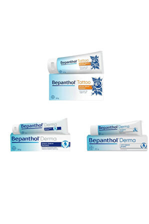 Tattoo Dövme Bakım Merhemi 50 gr + Derma Onarıcı Merhem 30 gr +Derma Cilt Kremi 30 gr