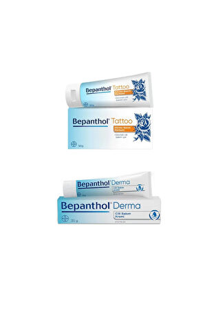 Tattoo Dövme Bakım Merhemi 50 gr +Bepanthol Cilt Bakım Kremi 30 gr