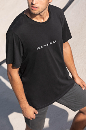 Samurai Baskılı Unisex Oversize T-Shirt