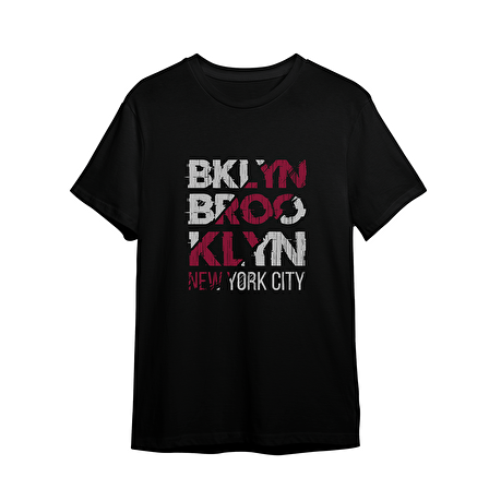 Brooklyn Baskılı Unisex Oversize T-Shirt