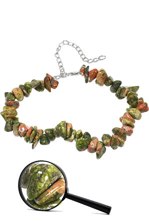 Sertifikalı Unakit Kırık Doğal Taşlı Bileklik - 1.kalite (AFRİKA)