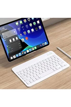 Hometech Alfa 10YC PRO 10.1" Tablet İçin Uyumlu Slim Şarjlı Türkçe Bluetooth Klavye ve Mouse Seti