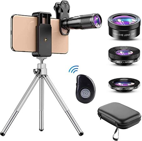 22X teleskop Zoom Lens makro geniş balıkgözü Lens HD telefon kamera Lens Mobil Fotoğrafçılık Kiti