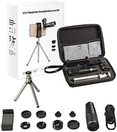 22X teleskop Zoom Lens makro geniş balıkgözü Lens HD telefon kamera Lens Mobil Fotoğrafçılık Kiti