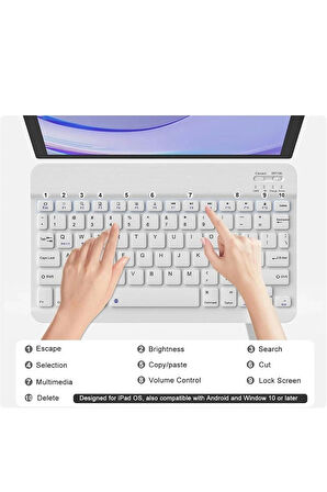 Apple iPad A16 11" Tablet Için Uyumlu Slim Şarjlı Bluetooth Klavye Ve Mouse Seti