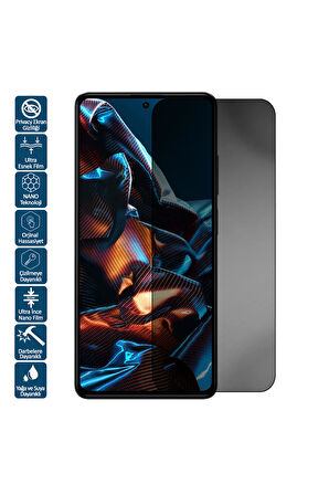 Poco X5 Pro İçin Uyumlu Privacy Hayalet Ekran Koruyucu Film