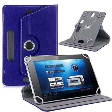 TCL Tab 7 LITE  7"  Uyumlu Üniversal Dönerli Standlı Tablet Kılıfı +Dokunmatik Tablet Kalemi Hediye