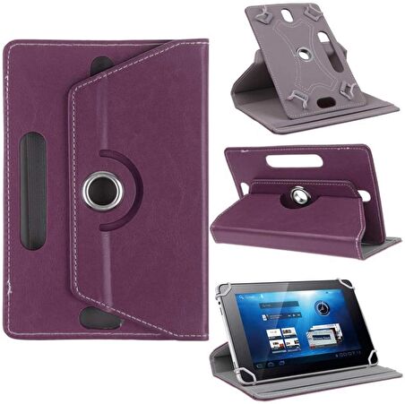 TCL Tab 7 LITE  7"  Uyumlu Üniversal Dönerli Standlı Tablet Kılıfı +Dokunmatik Tablet Kalemi Hediye