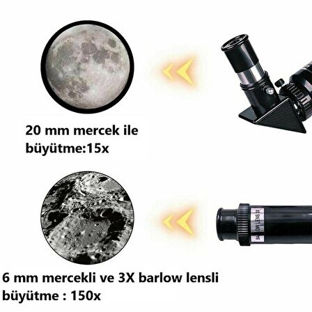 Profesyonel Astronomik Monoklüler 150x Büyütme Teleskop - F30070m