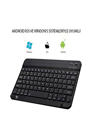 GTX Jaculus V2 10.1" Gaming Tablet İçin Uyumlu Slim Şarjlı Türkçe Bluetooth Klavye