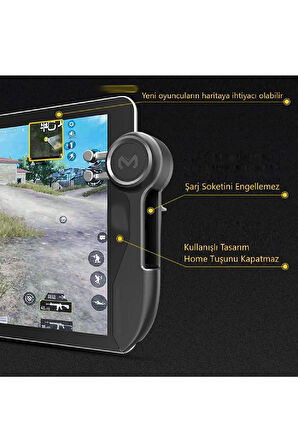 iPad Tablet için 2 Adet Oyun Joystick Tetik Kolu 6 Parmak L1R1 Pubg Mobile Ateş Tetiği Kolu Memo