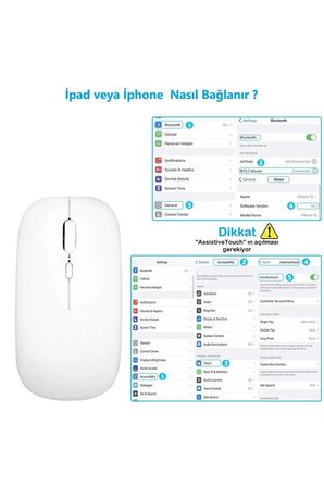 LEN OVO Tab K11 Gen 2 11" Tablet İçin Uyumlu RGB LED Işıklı Bluetooth+2.4Ghz Kablosuz Şarjlı Mouse
