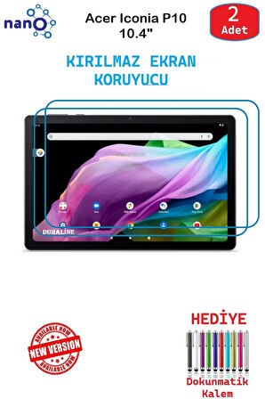 Acer Iconia P10 10.4" İçin Nano Ekran Koruyucu 9h Esnek 2 ADET