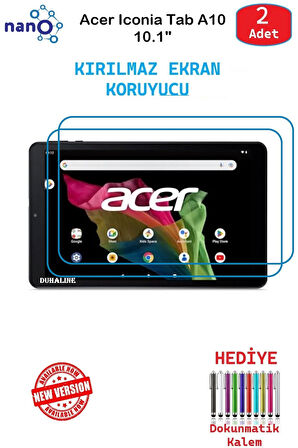 Acer Iconia Tab A10 10.1" İçin Nano Ekran Koruyucu 9h Esnek 2 ADET