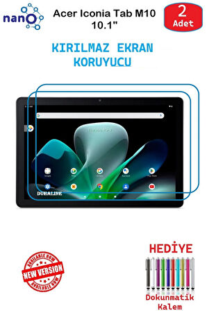 Acer Iconia Tab M10 10.1" İçin Nano Ekran Koruyucu 9h Esnek 2 ADET