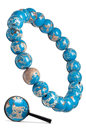 Sertifikalı Aaa Kalite Doğal Mavi Varisit Taşı Bileklik