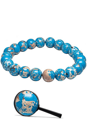 Sertifikalı Aaa Kalite Doğal Mavi Varisit Taşı Bileklik